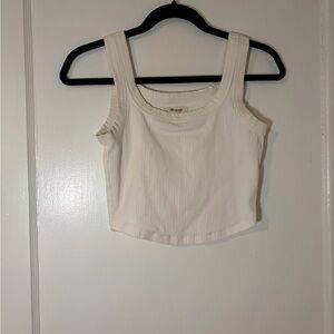 Madewell Off-White Ribbed Tank Top